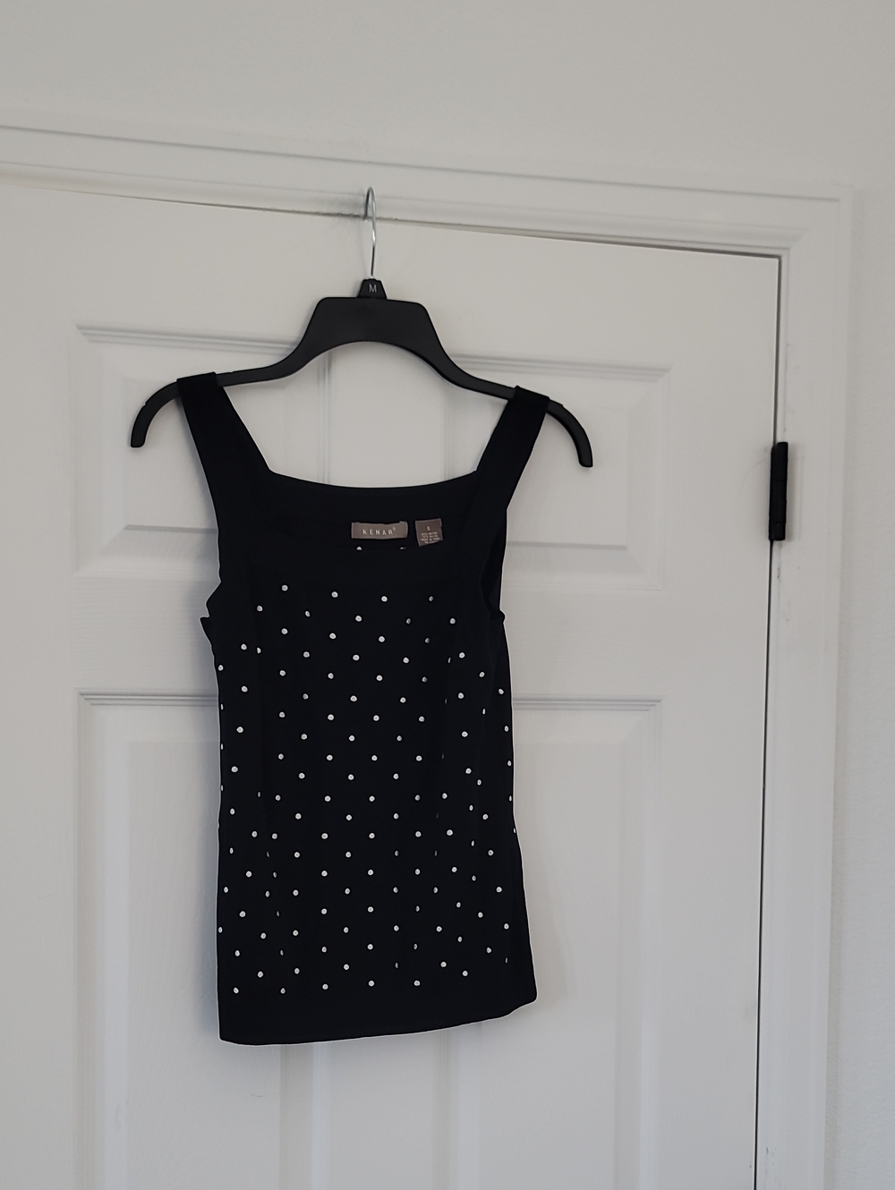 Kenar Black Polka Dot Studded Tank